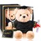 Bear with Graduation Cap Toys Class of 2026 Plush Stuffed Teddy Bear Animal Dog Cap and Gown with Greeting Card and Bag for Graduation Day Gift(Black)